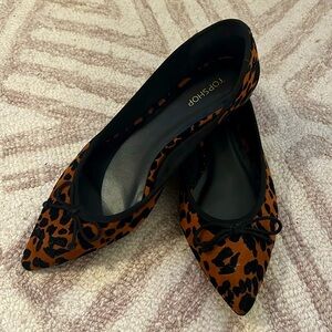 Topshop leopard bow flats